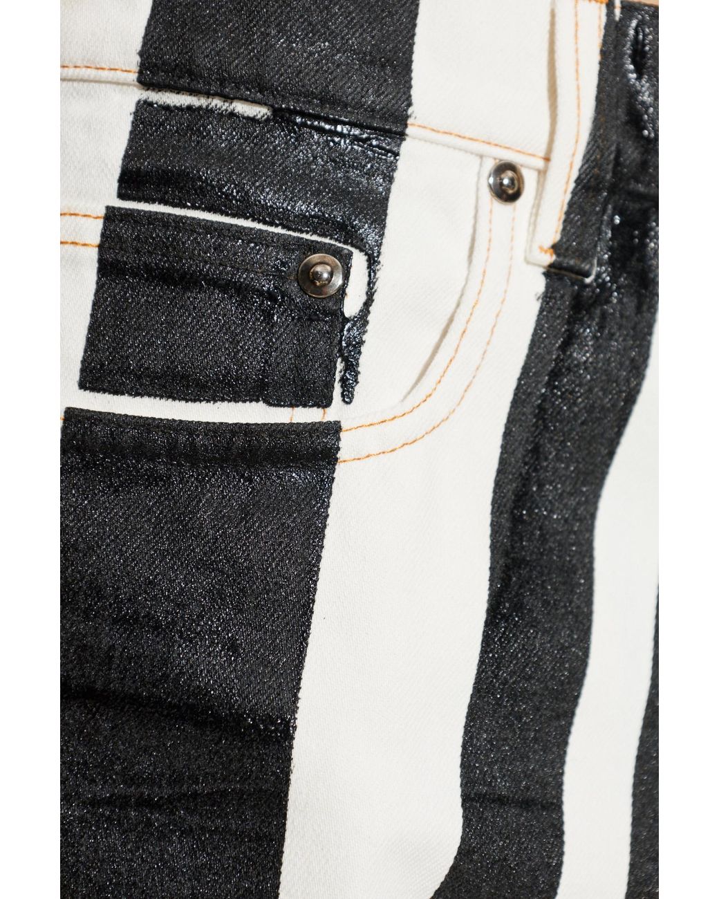 Versace Red Jeans With Stripe Pattern for men