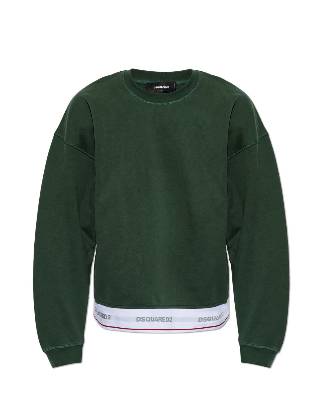 DSquared² Green Sweatshirt With Sewn-In Elastic With Logo for men
