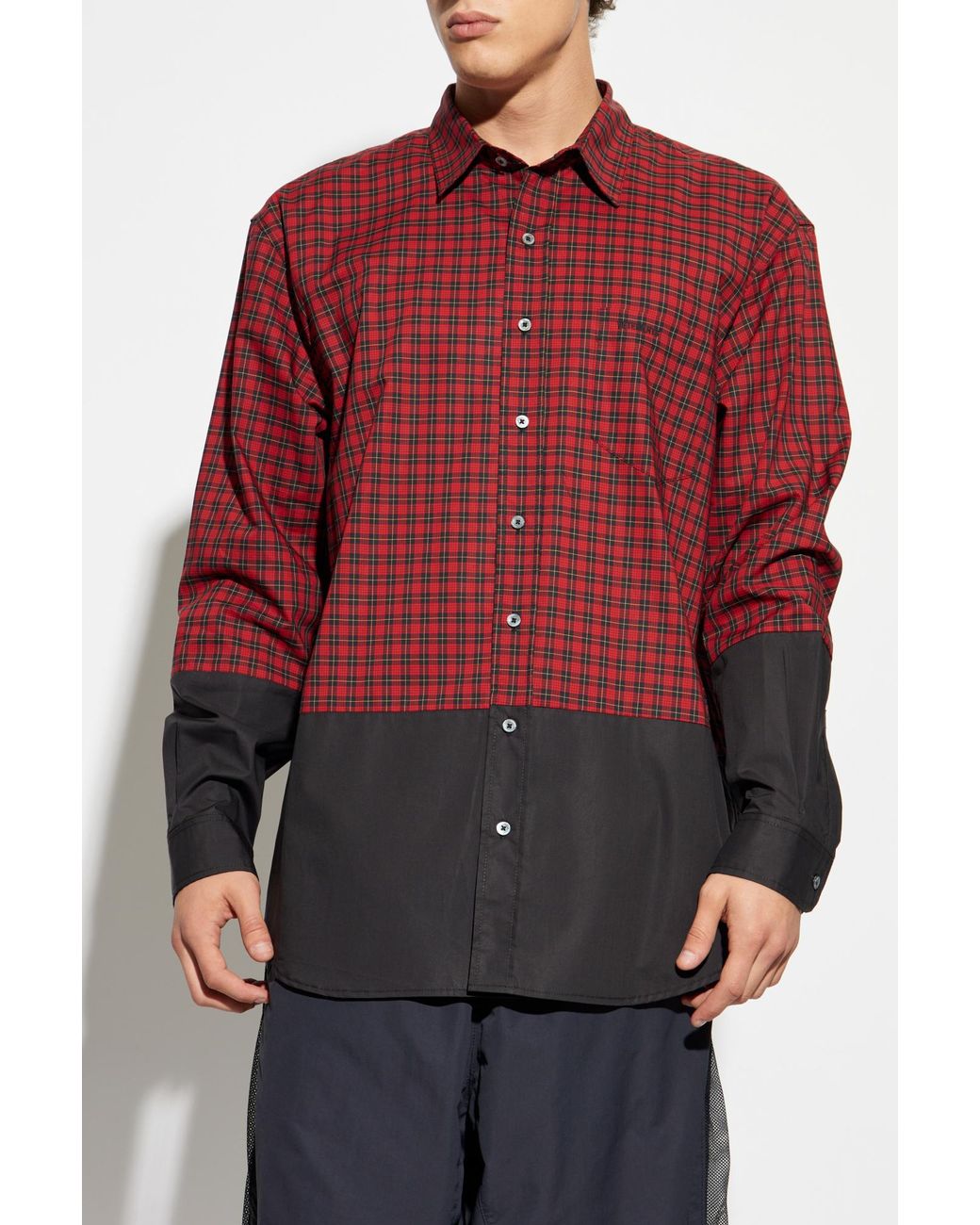 Vetements Red Shirt With Check Pattern