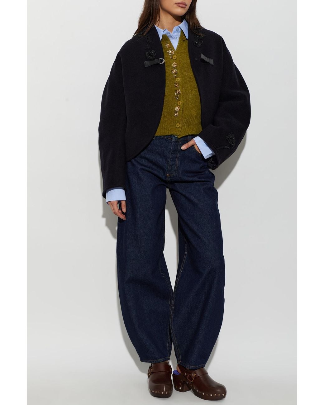 Forte_forte Blue Wool Jacket With Appliqués