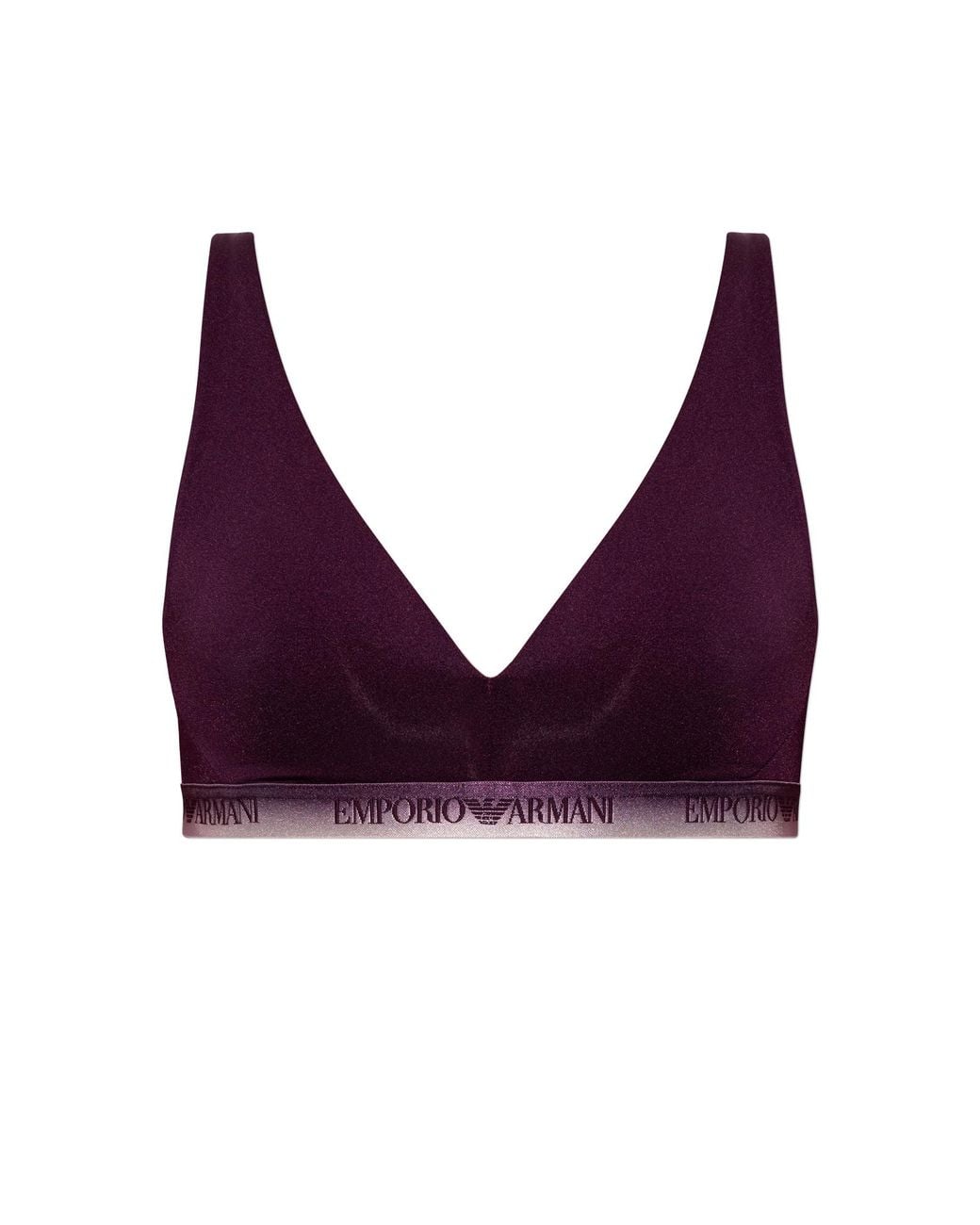 Emporio Armani Purple Logo Bralette Bra