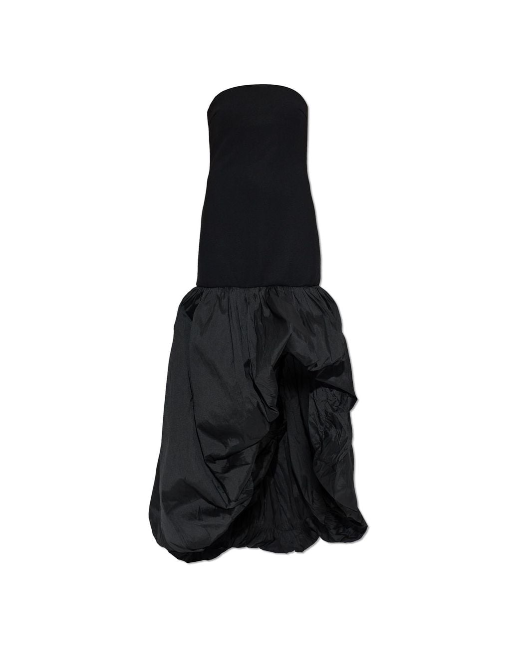 ROTATE BIRGER CHRISTENSEN Black Asymmetrical Dress With Bare Shoulders