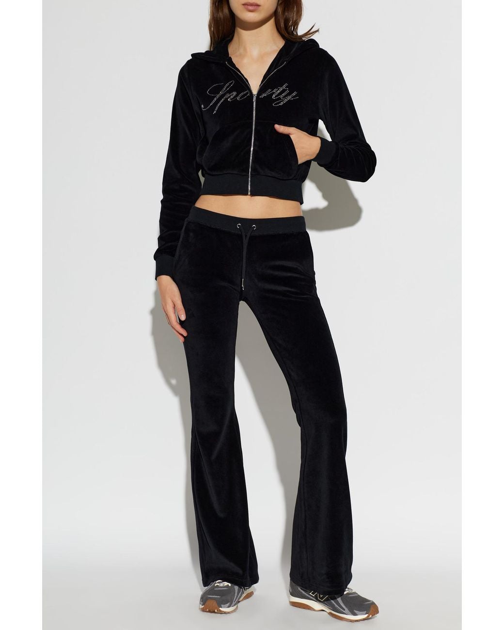 Sporty & Rich Black Velour Trousers From The 'Rich Bitch Drop' Collection