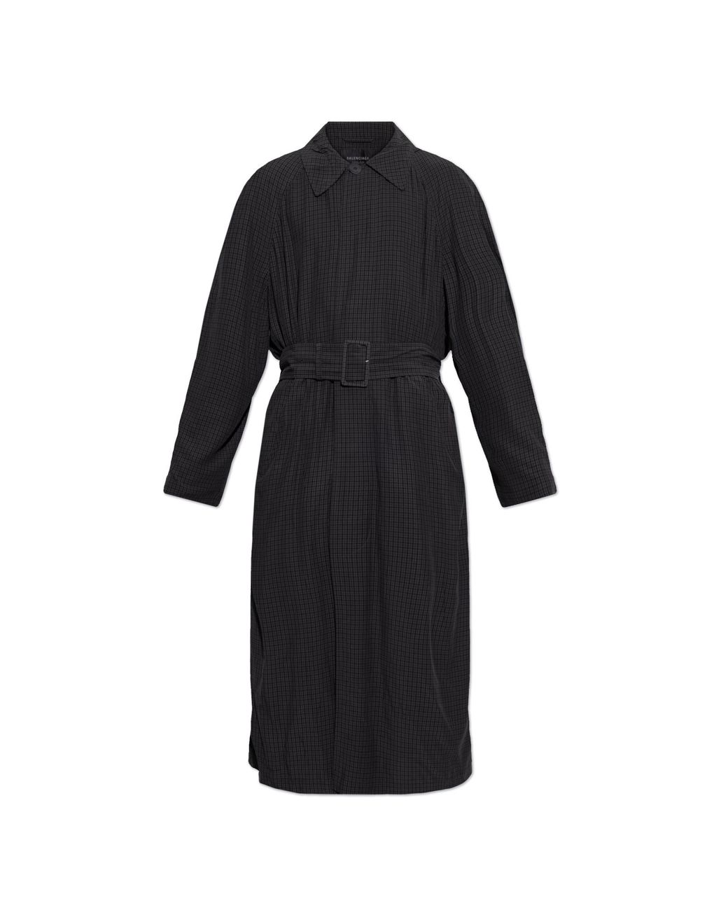 Balenciaga Black Coat With Check Pattern for men