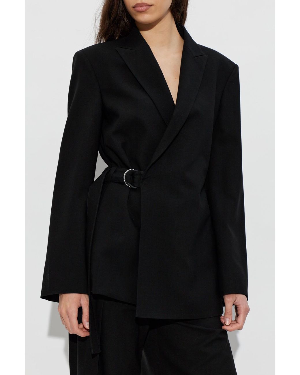 Loewe Black Wool Blazer With Belt