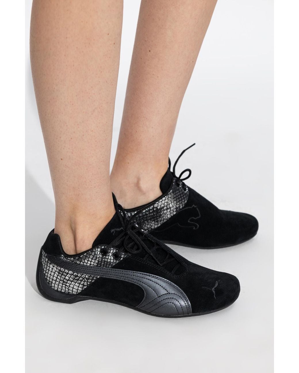 PUMA Black Sports Shoes "Future Cat Emboss"