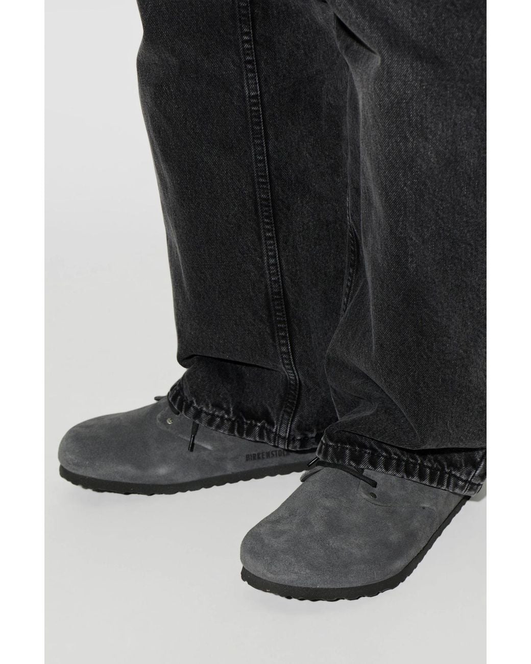 Birkenstock Black 'Maine' Leather Shoes for men
