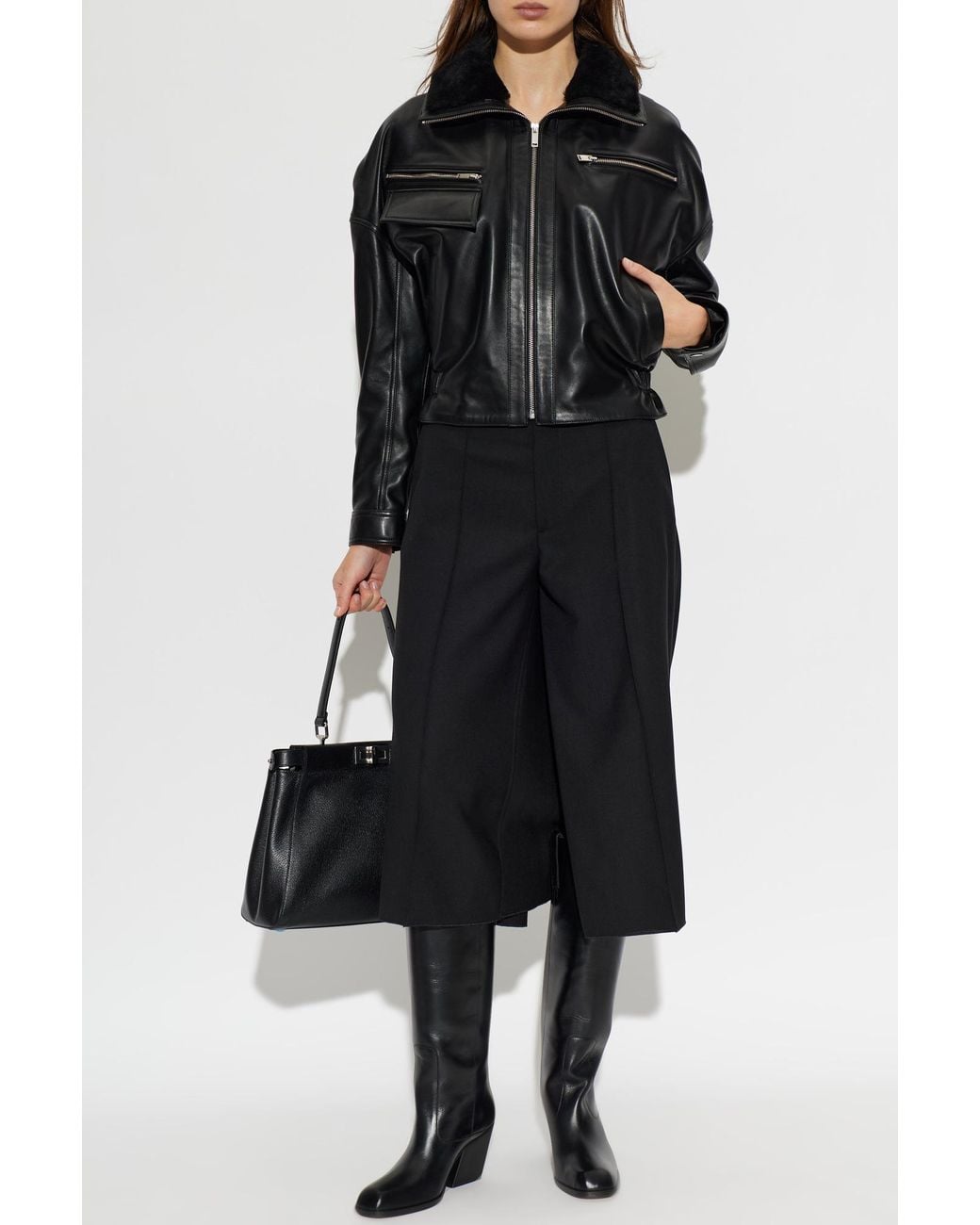 Christopher Esber Black 'Atlas' Leather Jacket