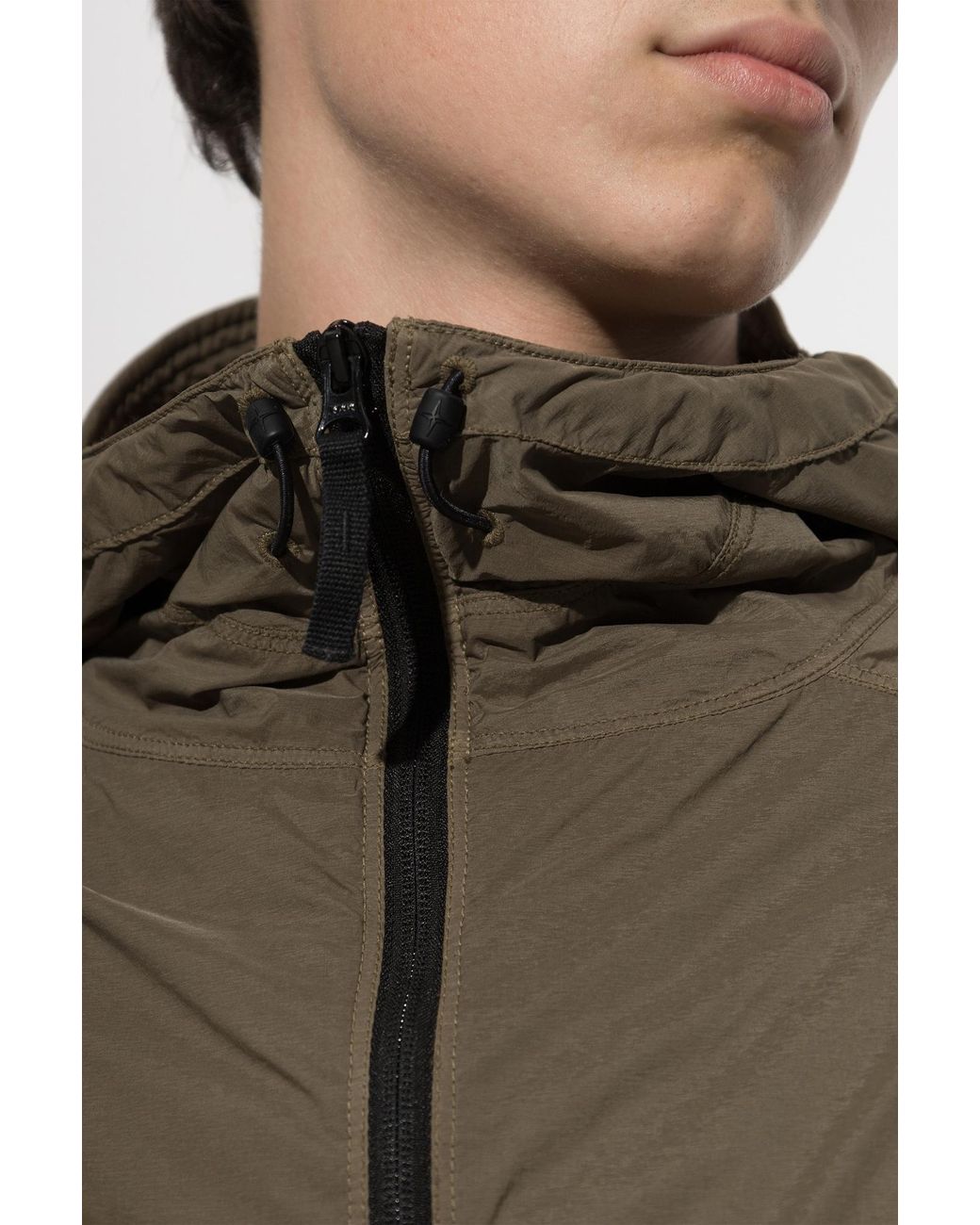 Stone Island Brown Jacket With Logo Patch for men