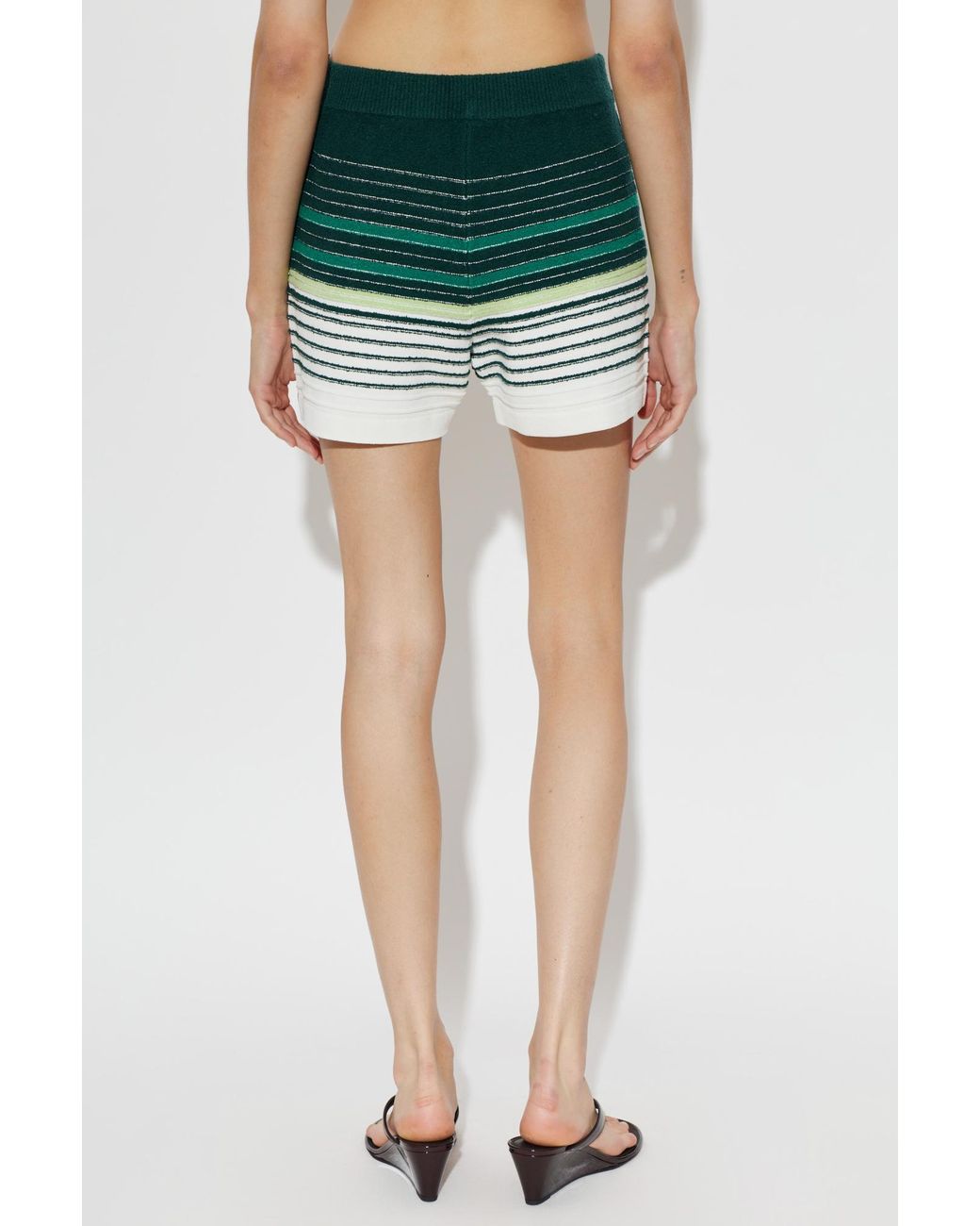 Casablanca Green Cotton 'Frotte' Shorts