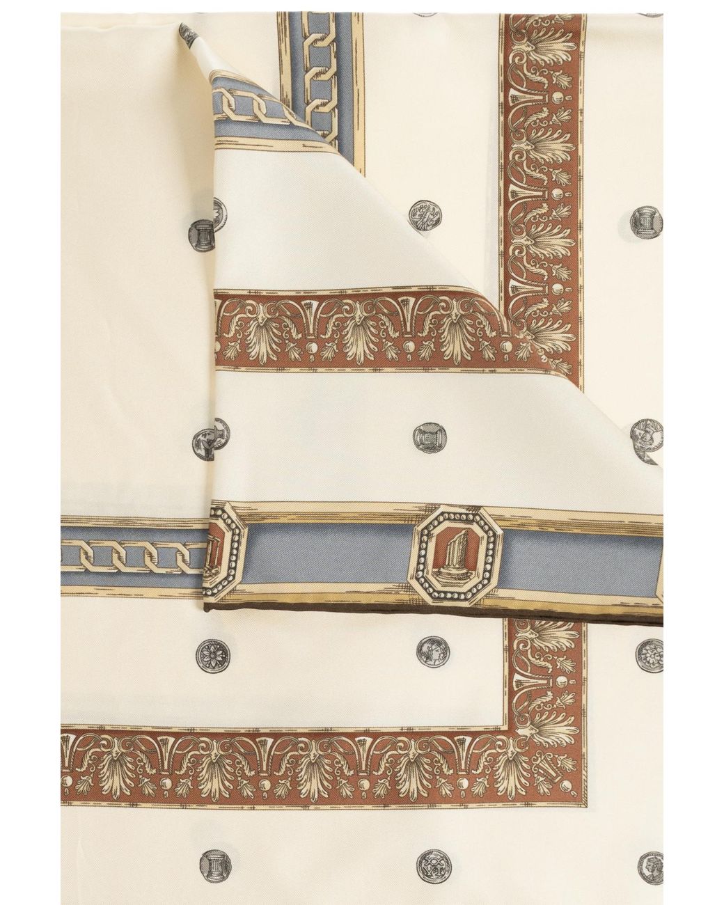 Versace Natural Silk Scarf With "The Ringmaster" Print
