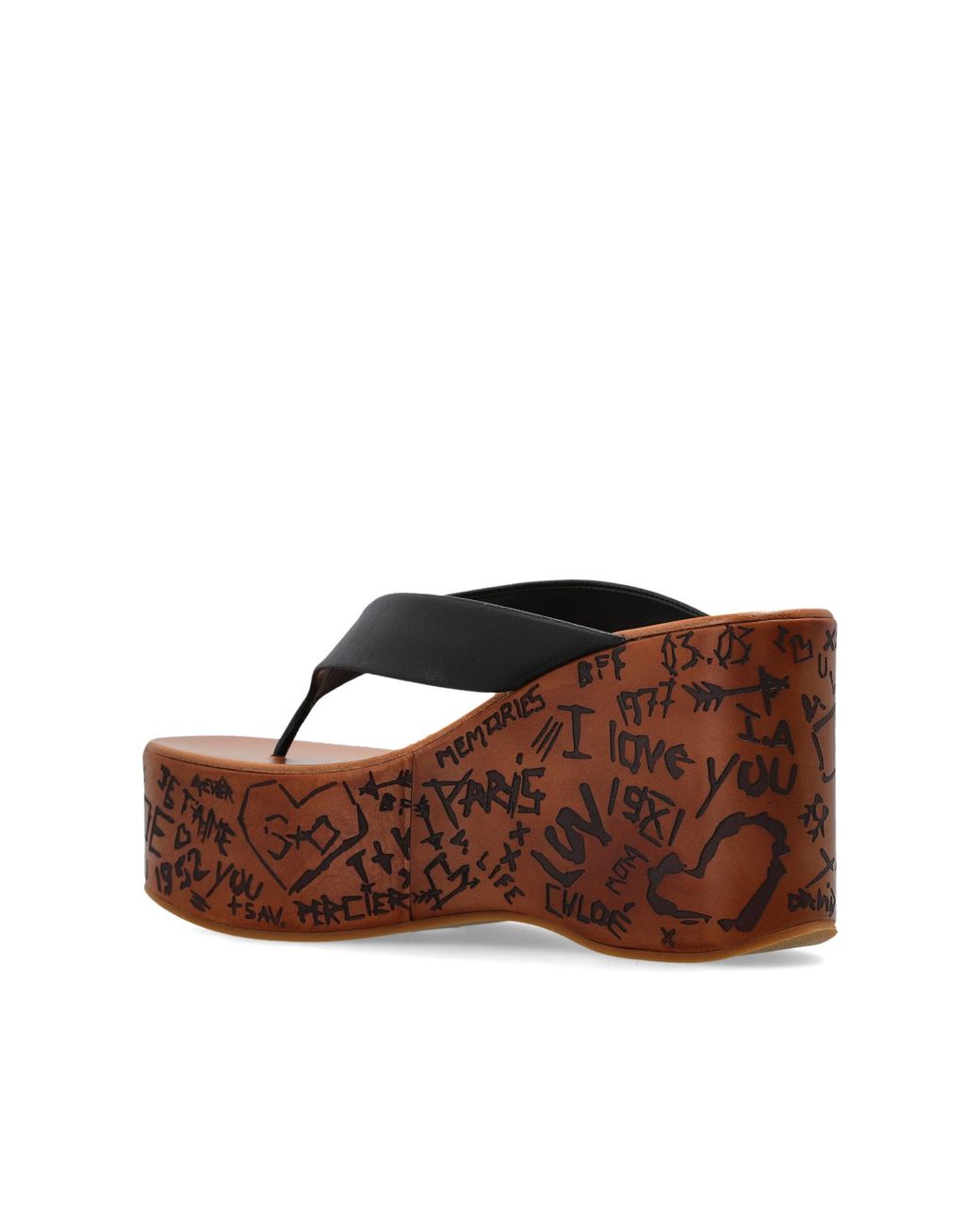 Chloé Brown Wedge Sandals