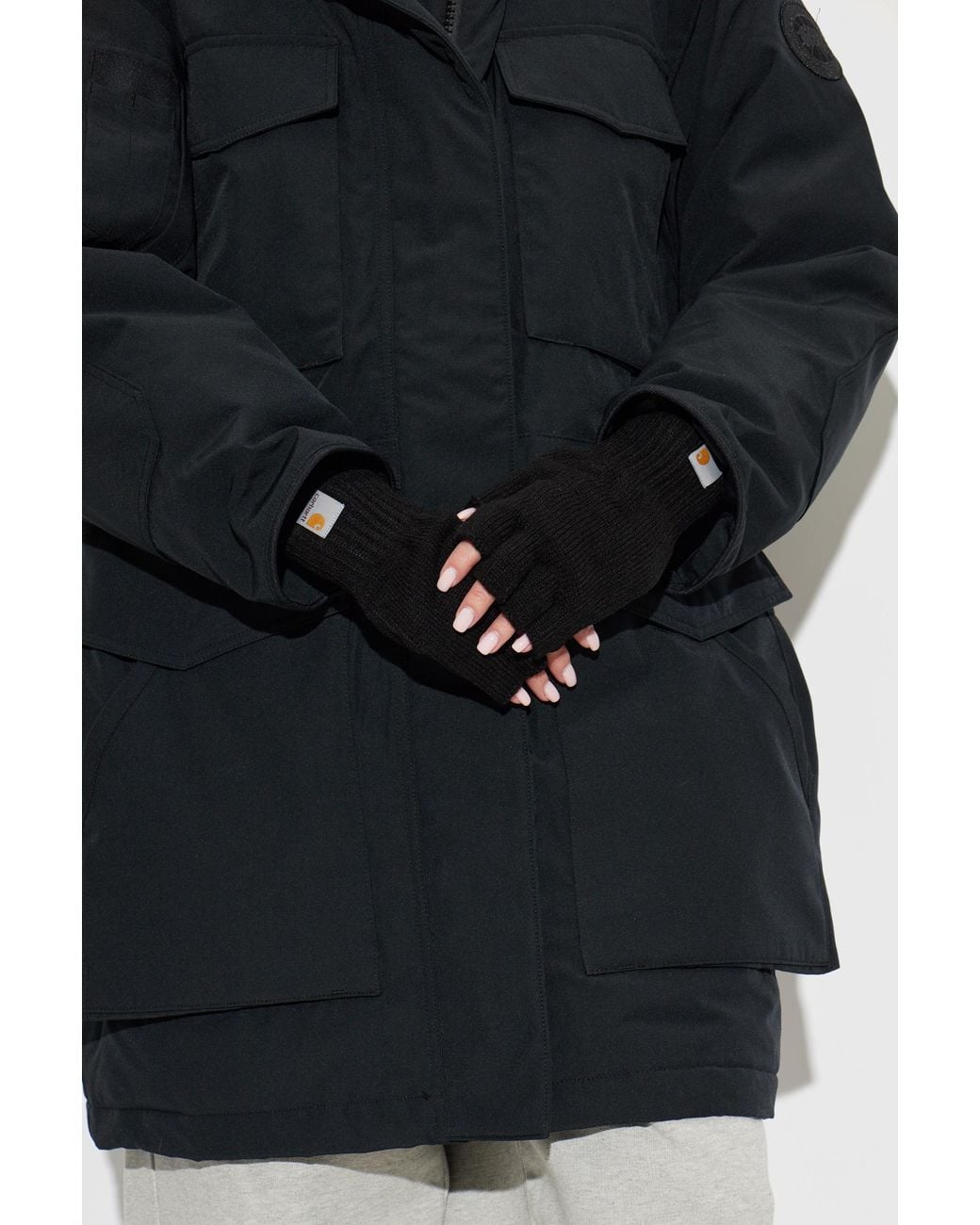 Carhartt Black 'Mitten' Gloves With Logo
