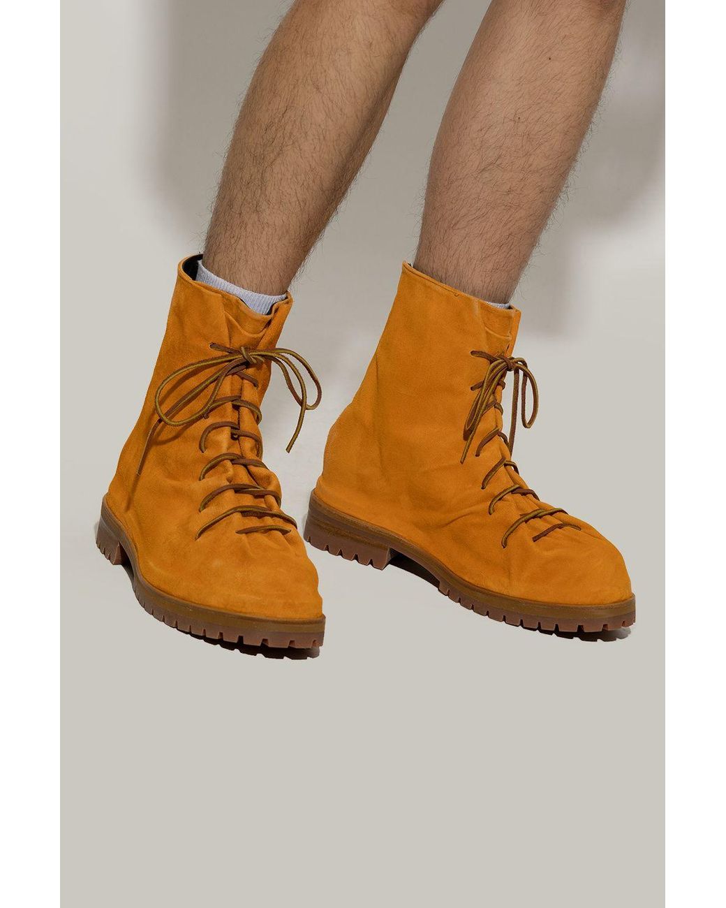 Orange suede boots top