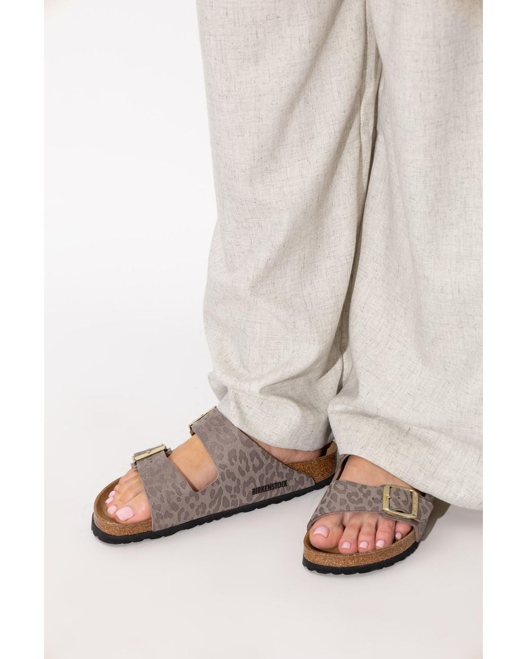 Birkenstock White Arizona Bs Slides