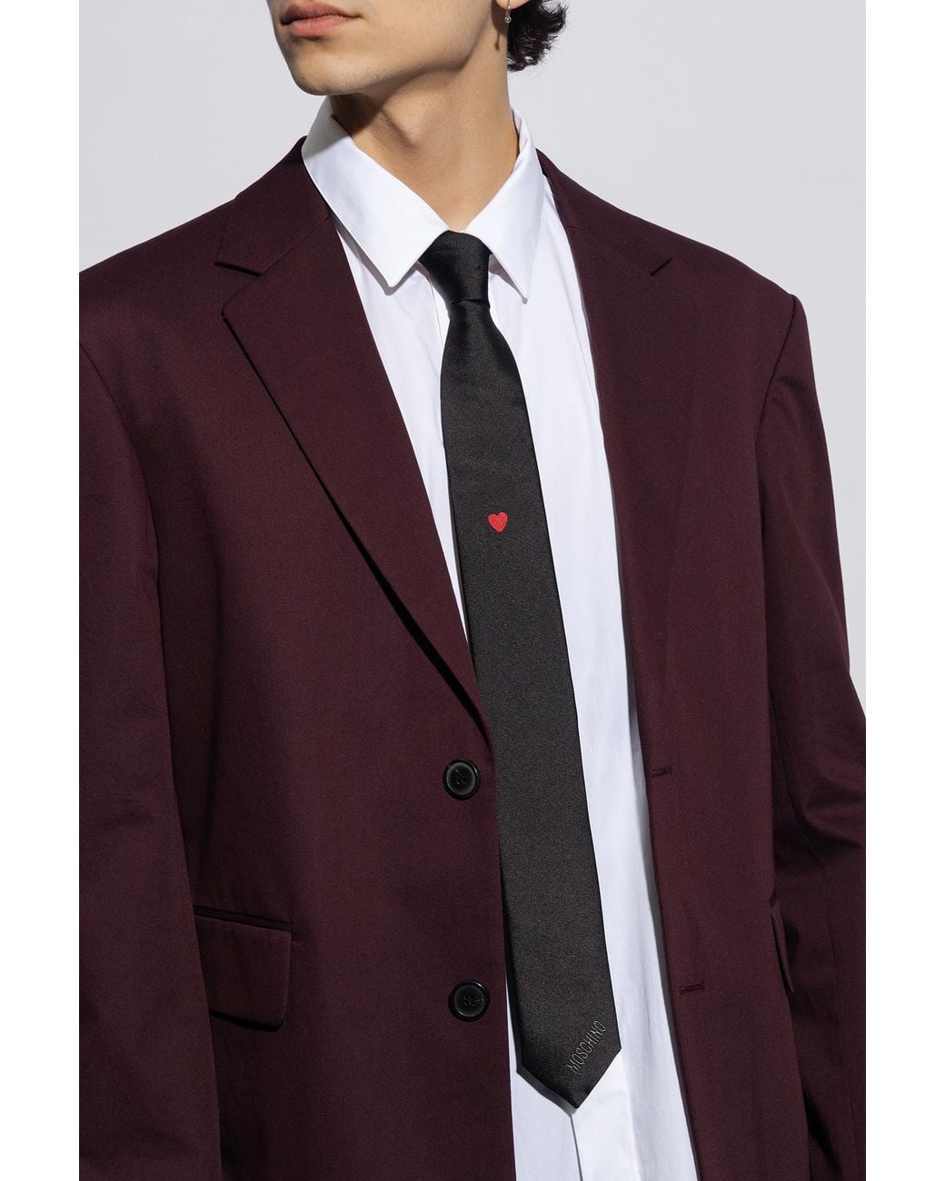 Moschino Black Silk Tie for men