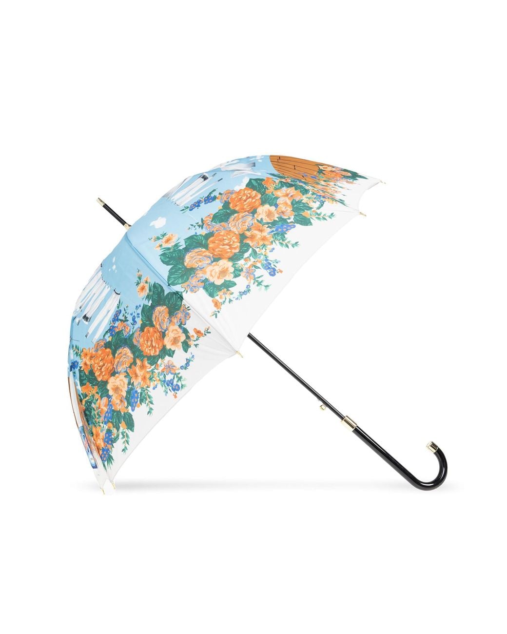 Moschino Blue Parasol With Print