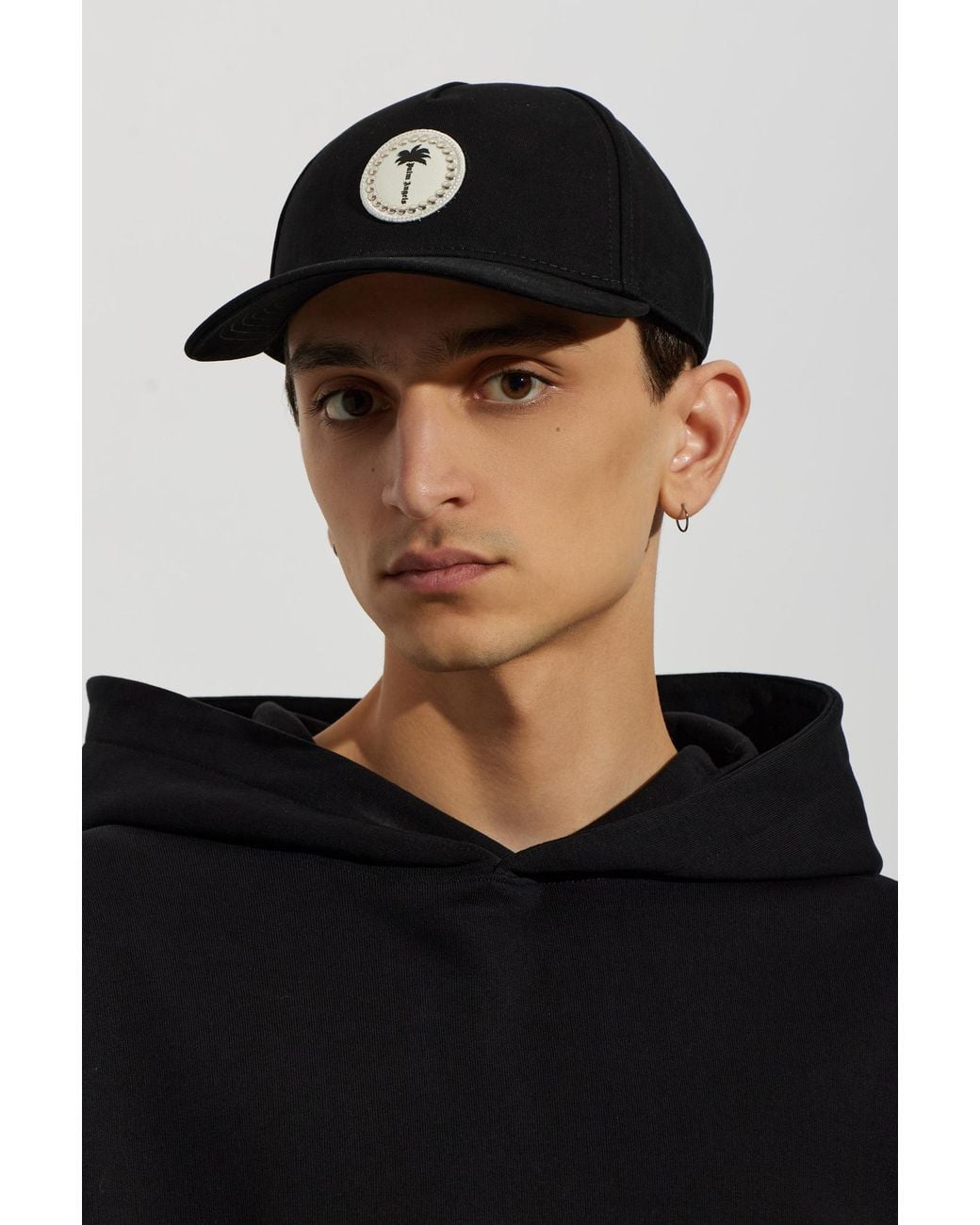 Palm Angels Black Baseball Cap for men