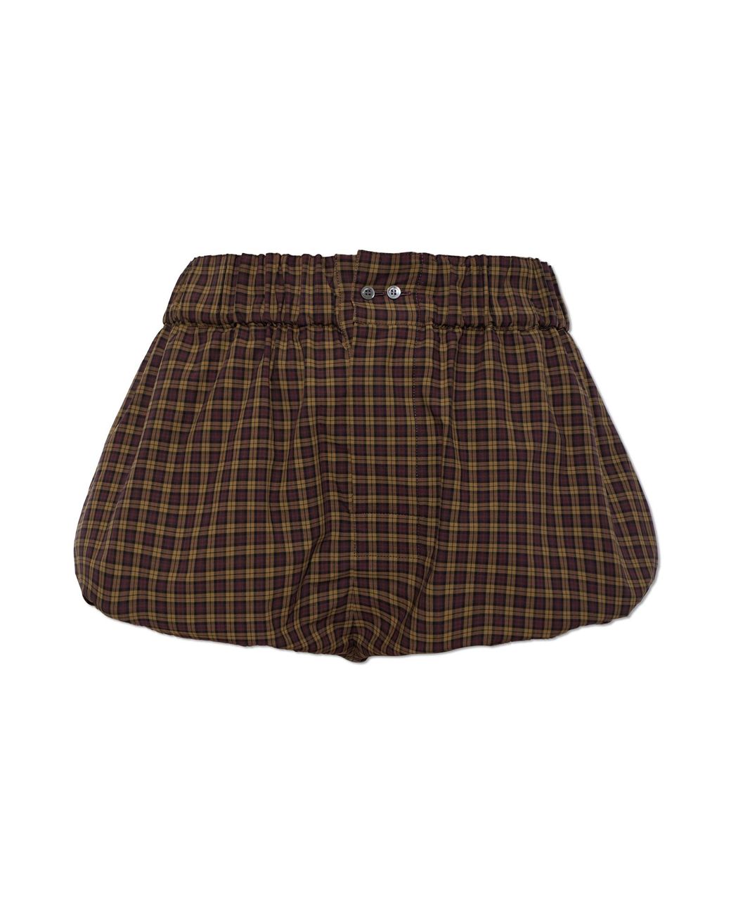Marni Brown Cotton Check Shorts
