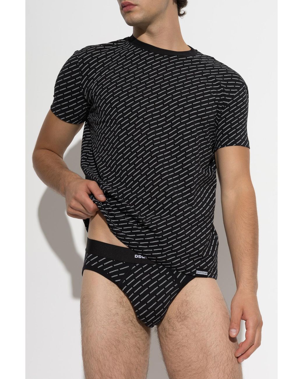 DSquared² Black Underwear Set: Briefs, T-Shirt for men