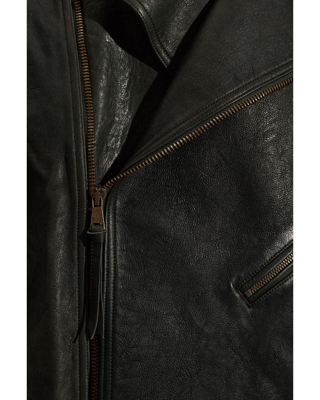 Balmain Black Leather Jacket for men