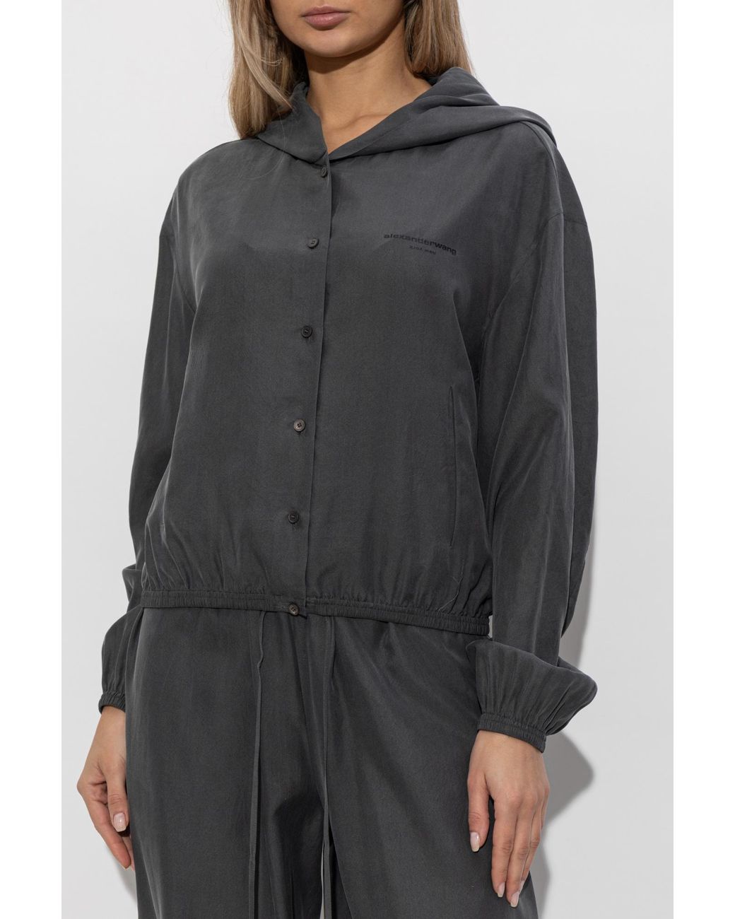 Alexander Wang Black Silk Blouse With Logo