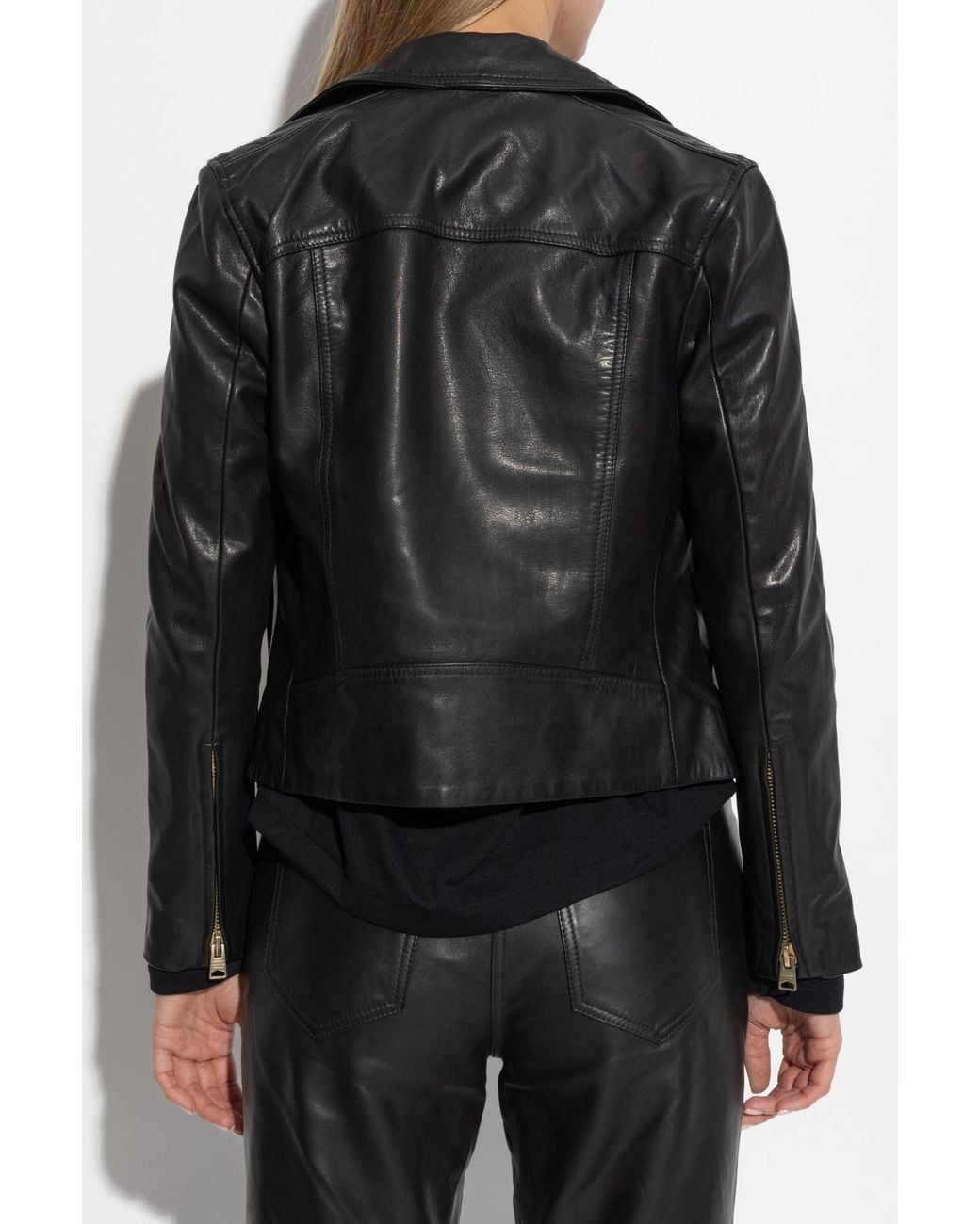 AllSaints Black Leather Jacket Dalby
