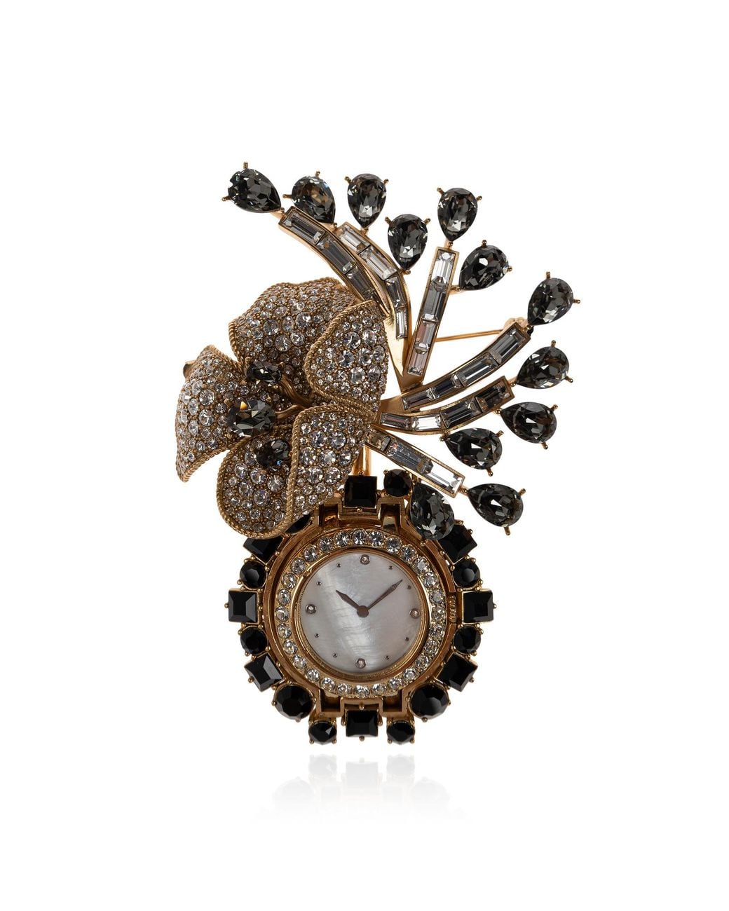 Dolce & Gabbana White Crystal Brooch for men