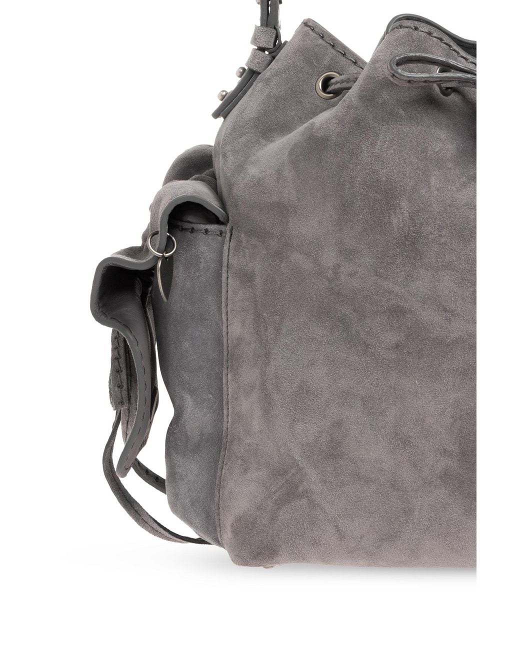 Acne Gray Suede Bag