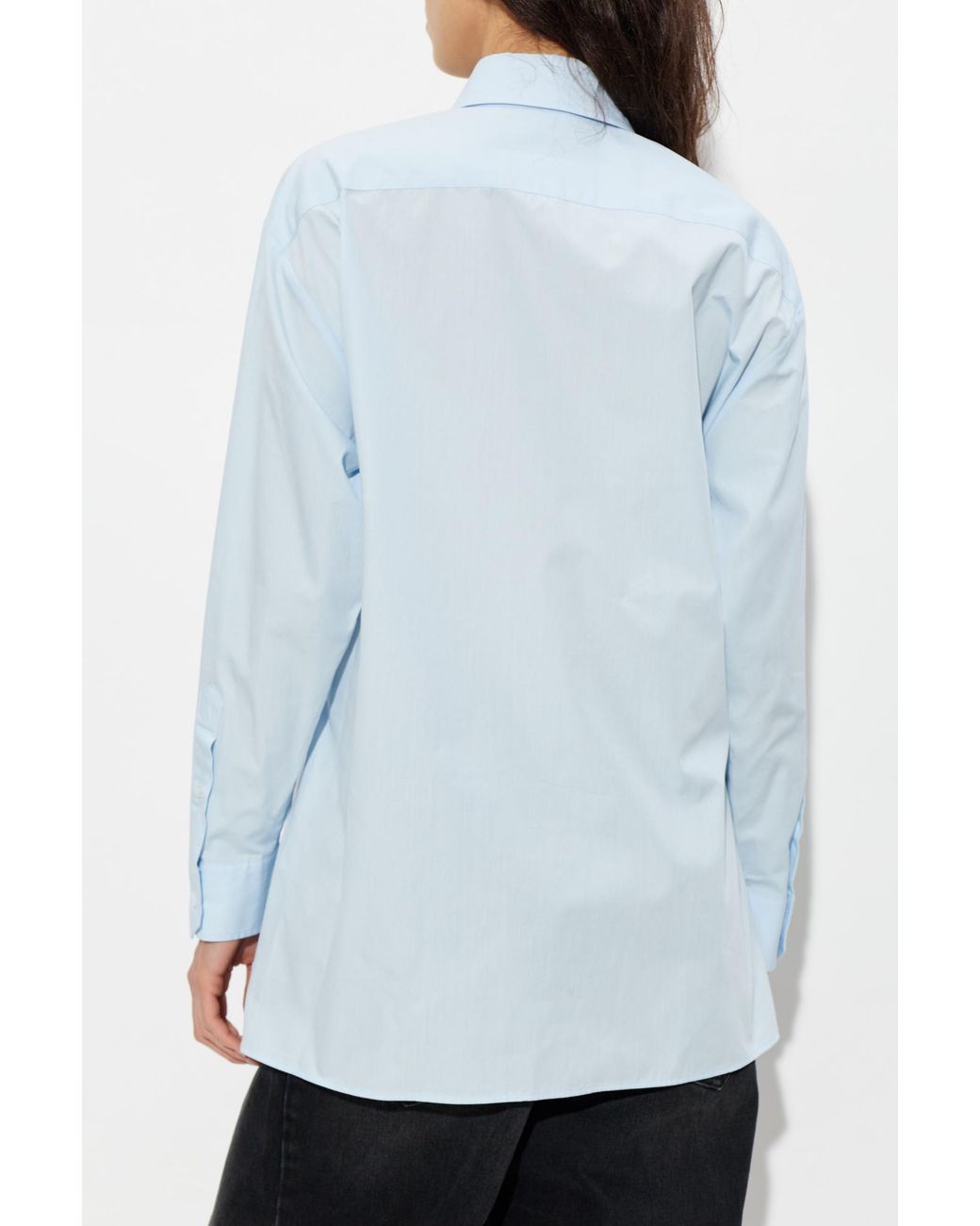 MM6 by Maison Margiela Blue Shirt With Decorative Tie