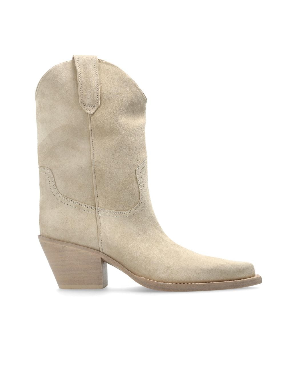 Paris Texas Natural Suede Heeled Ankle Boots "Dakota"