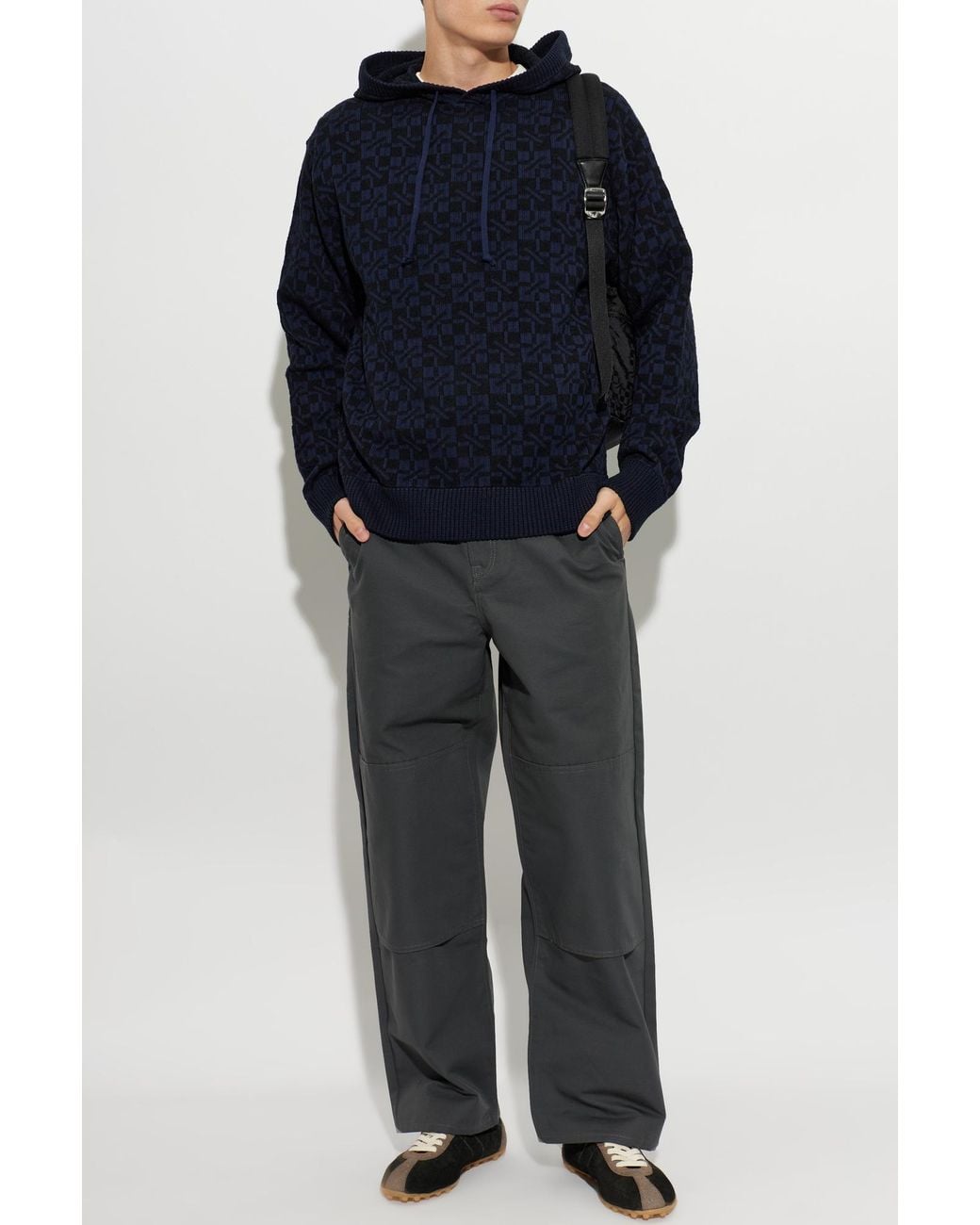 KENZO Blue Hoodie With Hood for men