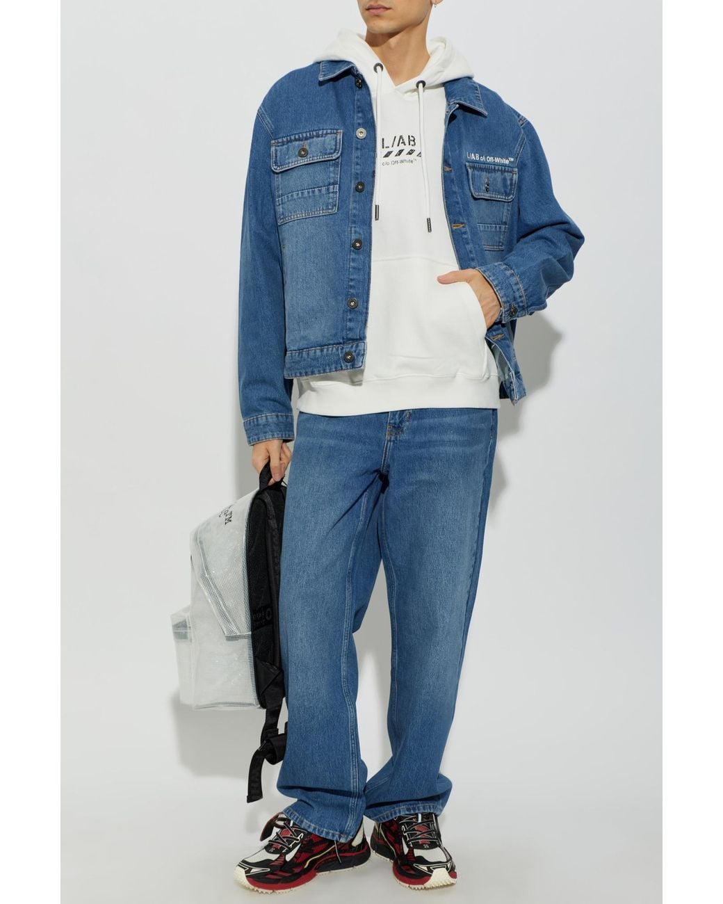 LAB C.O. OFF WHITE White Hoodie With Hood for men