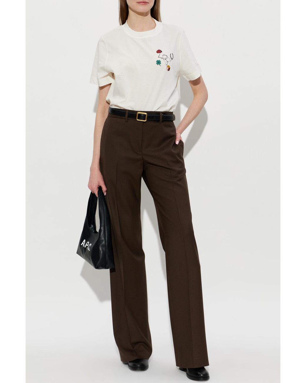 Paul Smith Brown Wool Pleated Trousers