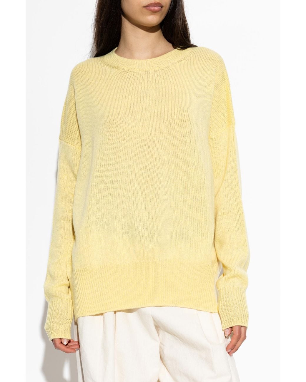 Jil Sander Yellow Loose-Fitting Cashmere Sweater