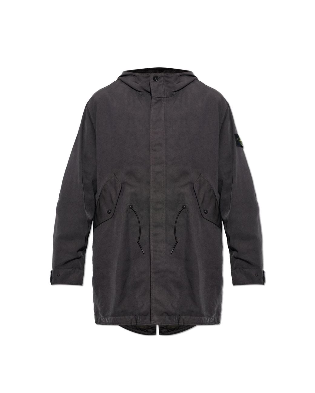 Stone Island Gray Hooded Parka for men