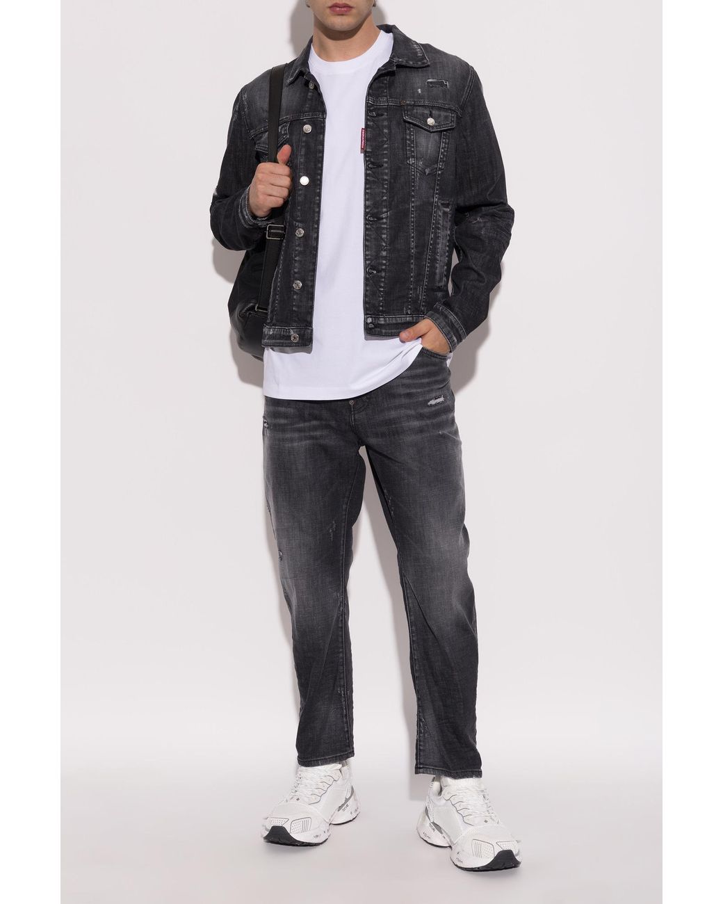 DSquared² Black Denim Jacket With A Vintage Effect for men