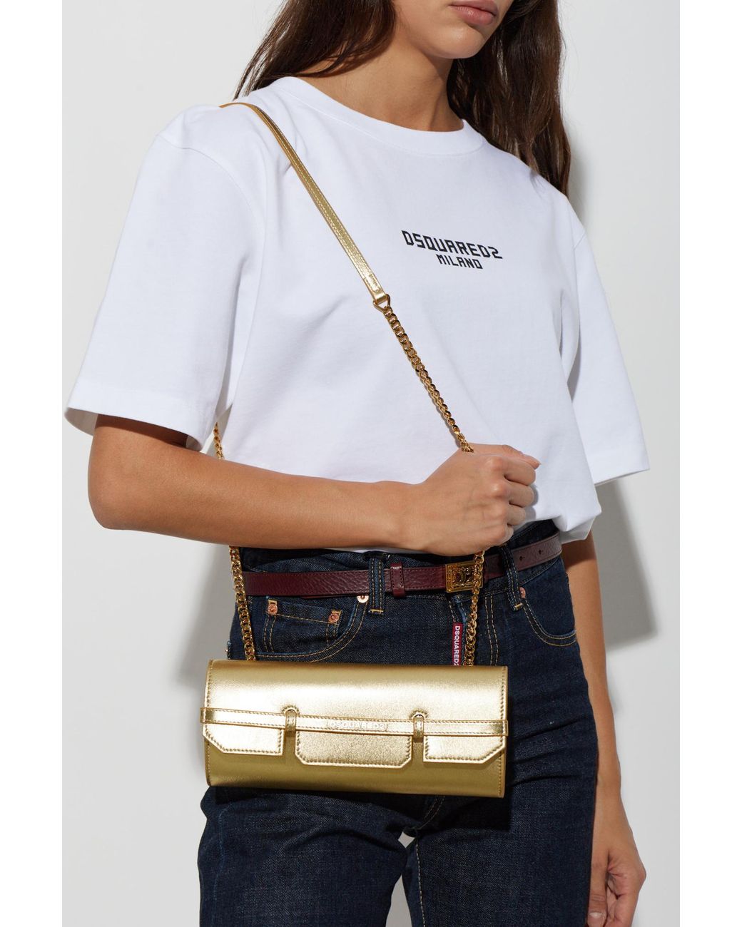 DSquared² Natural Leather Clutch 'Twin'