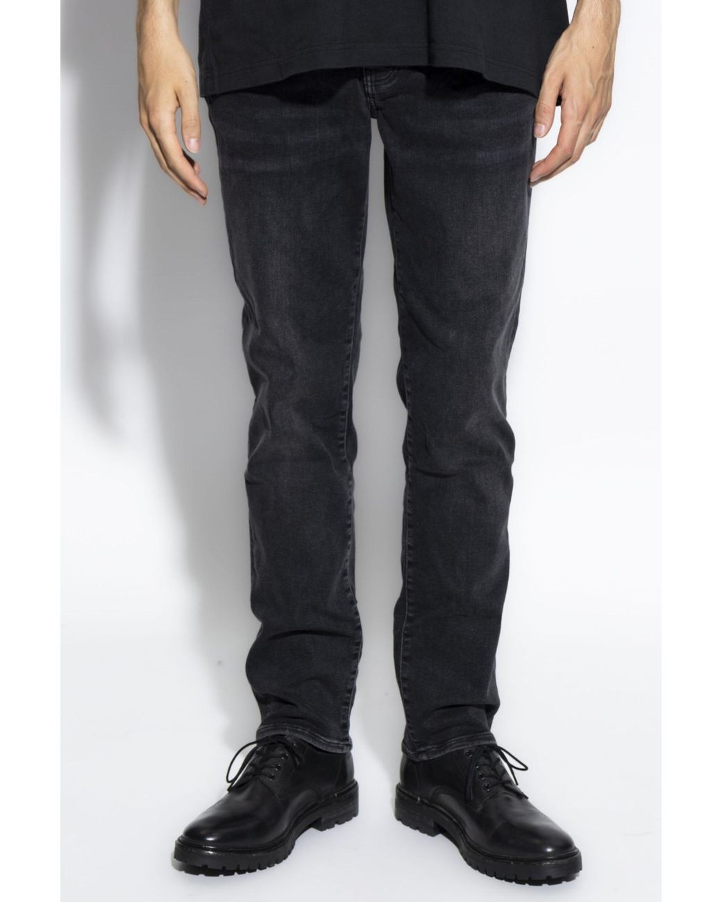 AllSaints Black Organic Cotton Stretch Skinny Jeans for men
