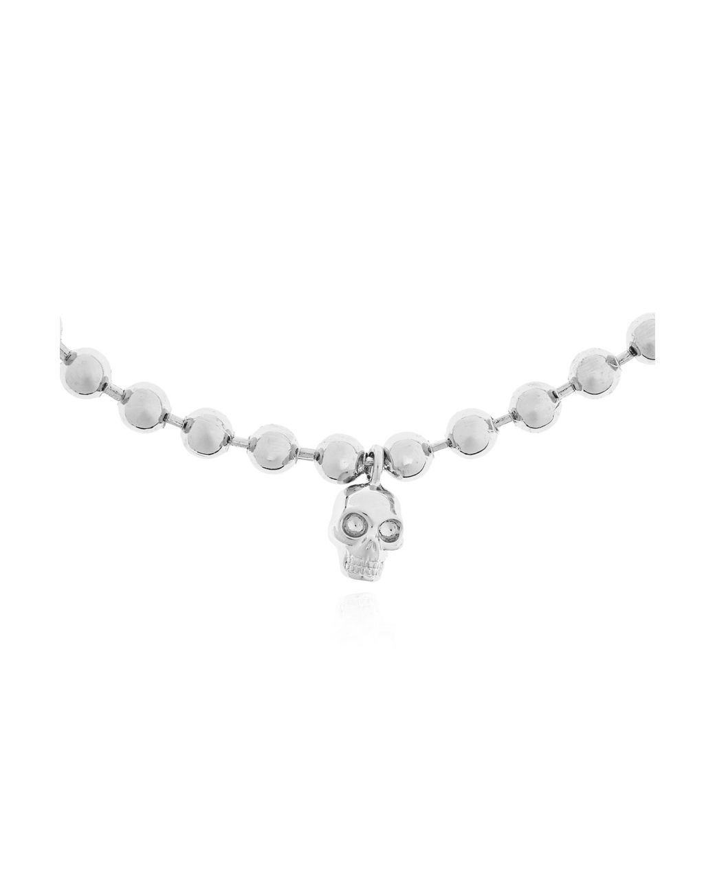McQueen White Brass Necklace for men