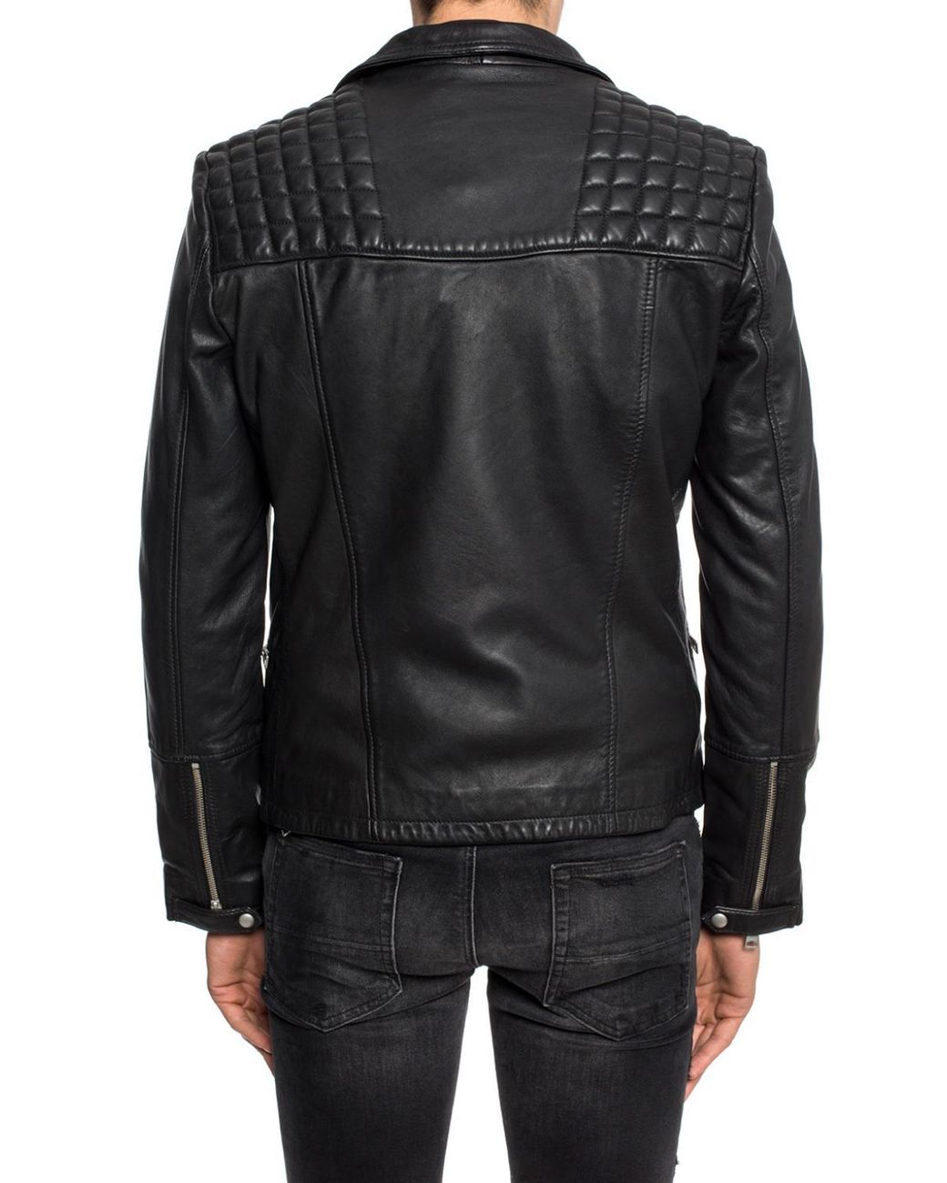 All saints catch biker leather jacket discount