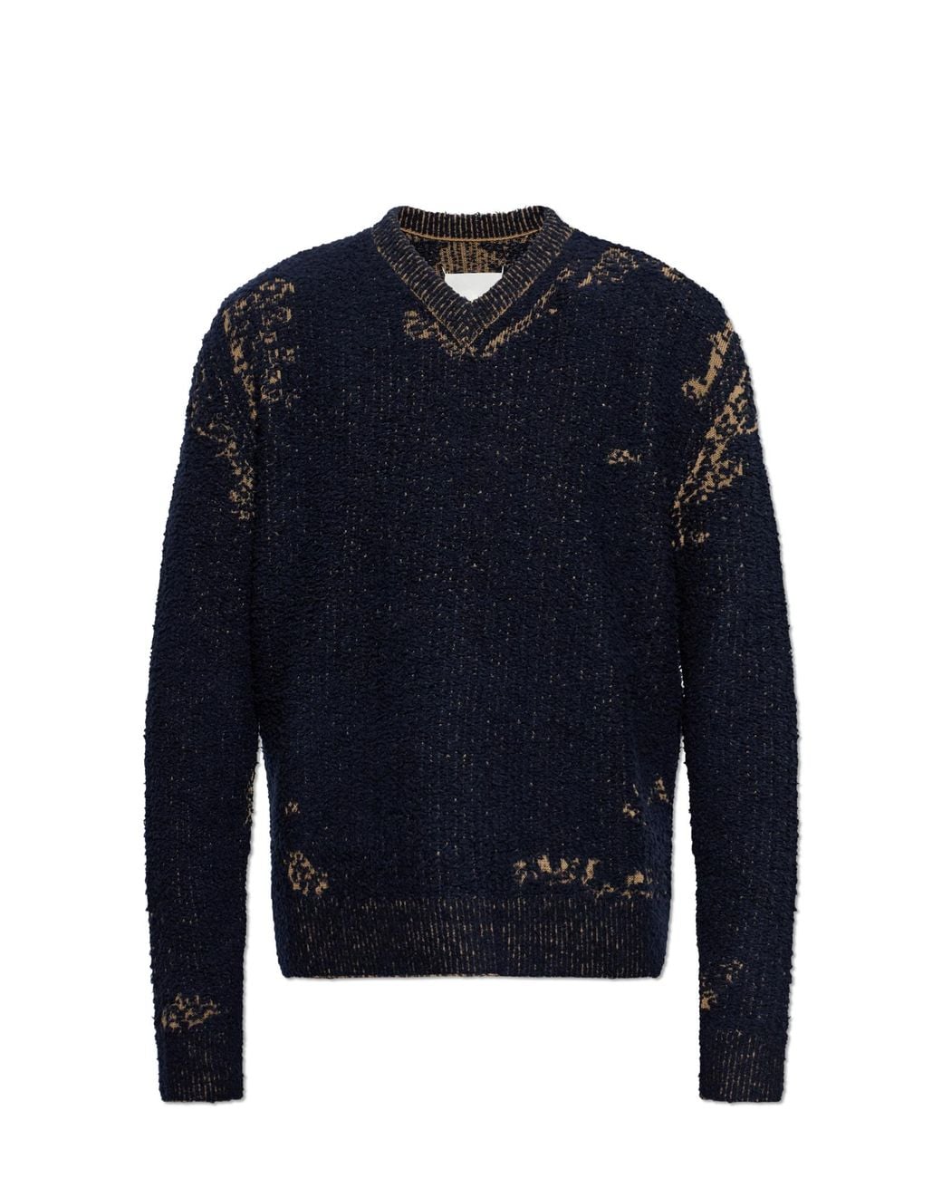 Maison Margiela Blue V-Neck Sweater for men