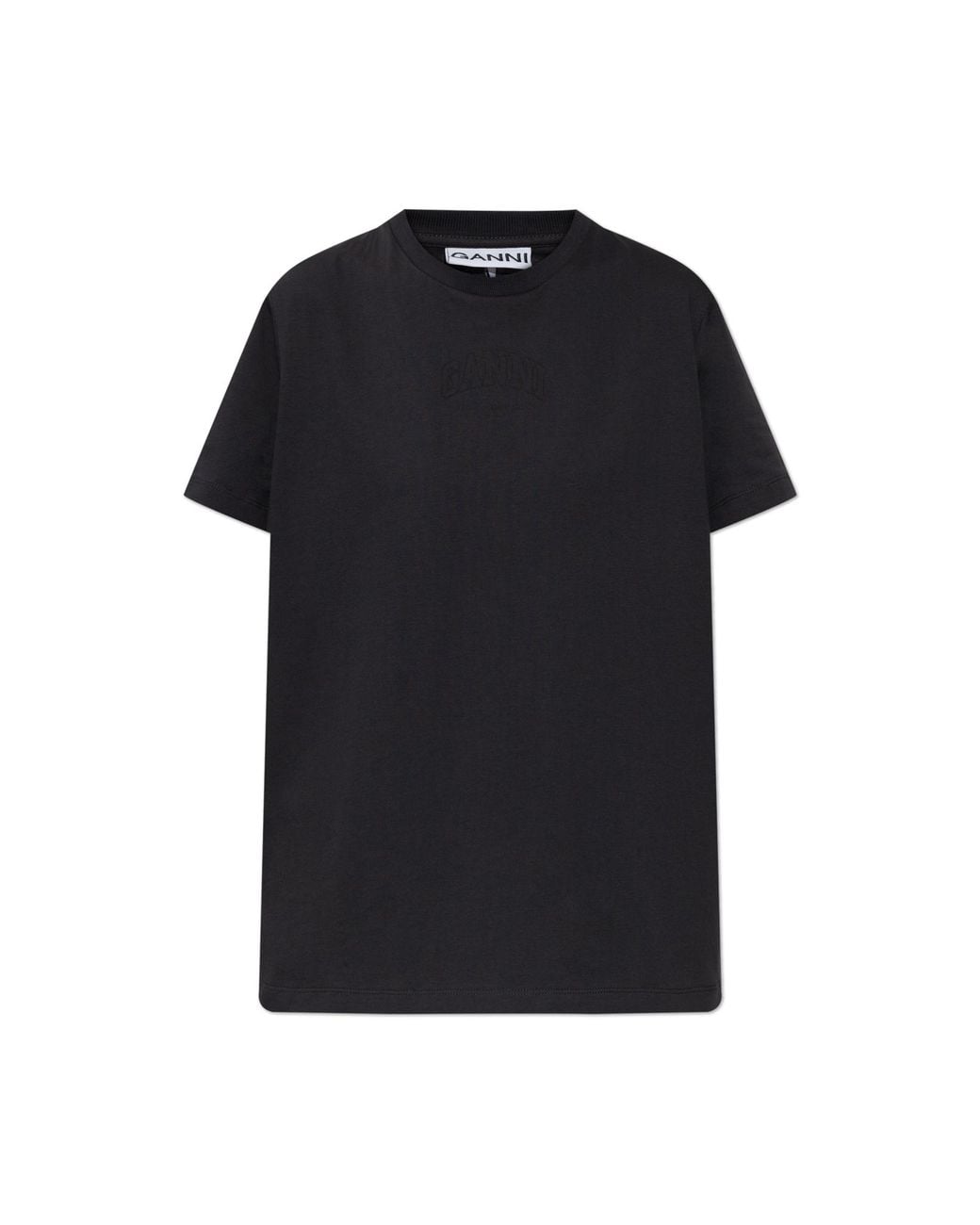 Ganni Black T-Shirt With Logo