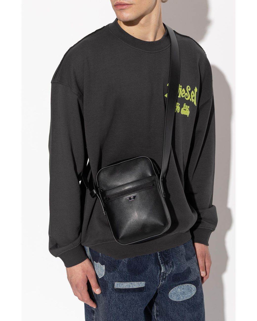 DIESEL Black Bag 'Rivet-D' for men