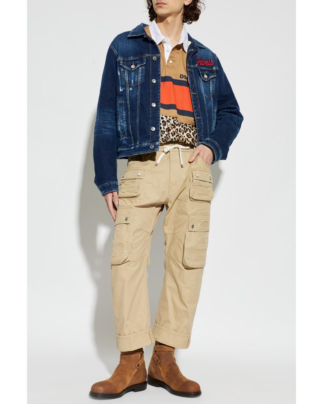 DSquared² Blue Denim Jacket With A 'Vintage' Effect for men