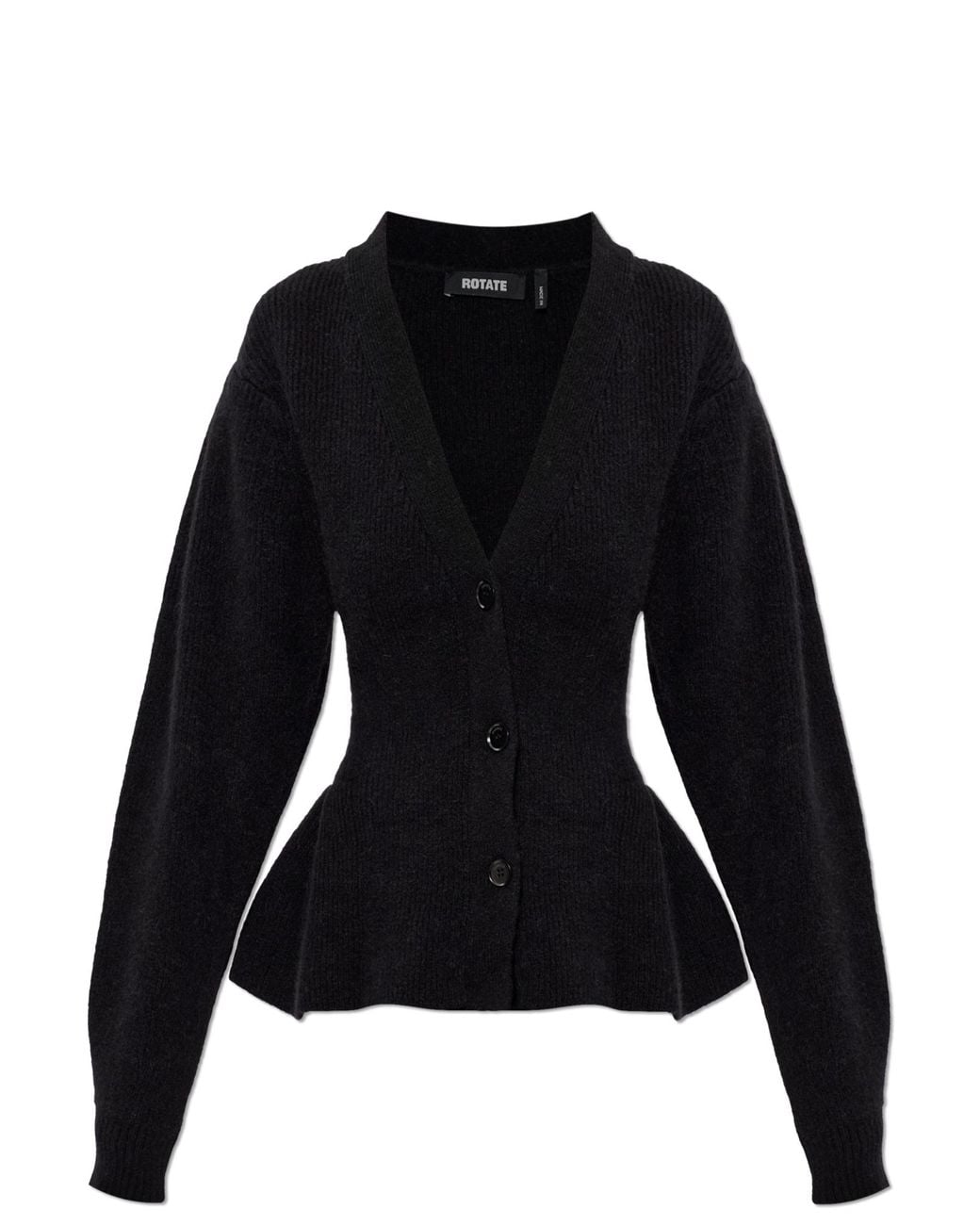 ROTATE BIRGER CHRISTENSEN Black Cardigan With Peplum