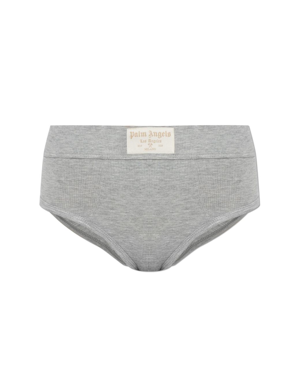 Palm Angels Gray High-Waisted Cotton Briefs