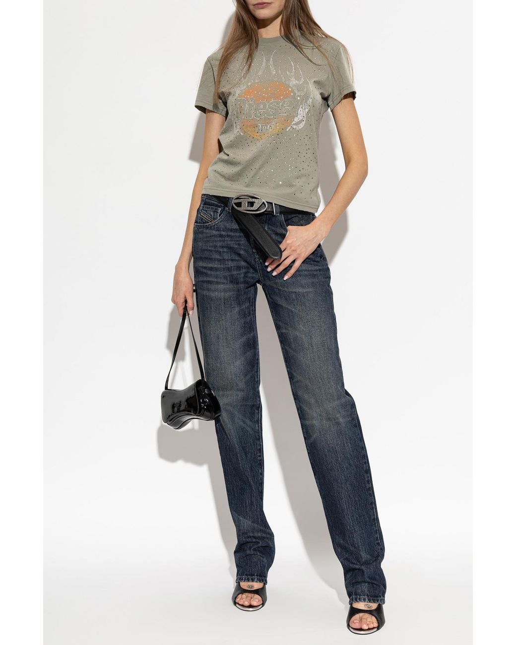 DIESEL Gray T-Shirt 'T-Maggy-Cry'