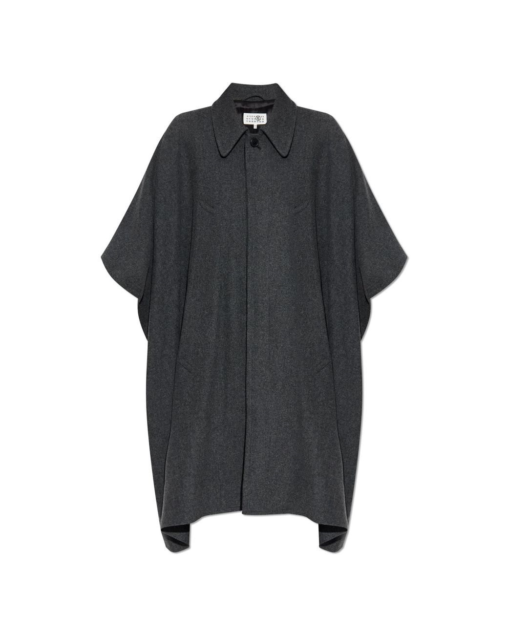 MM6 by Maison Margiela Black Coat With Wool Trim