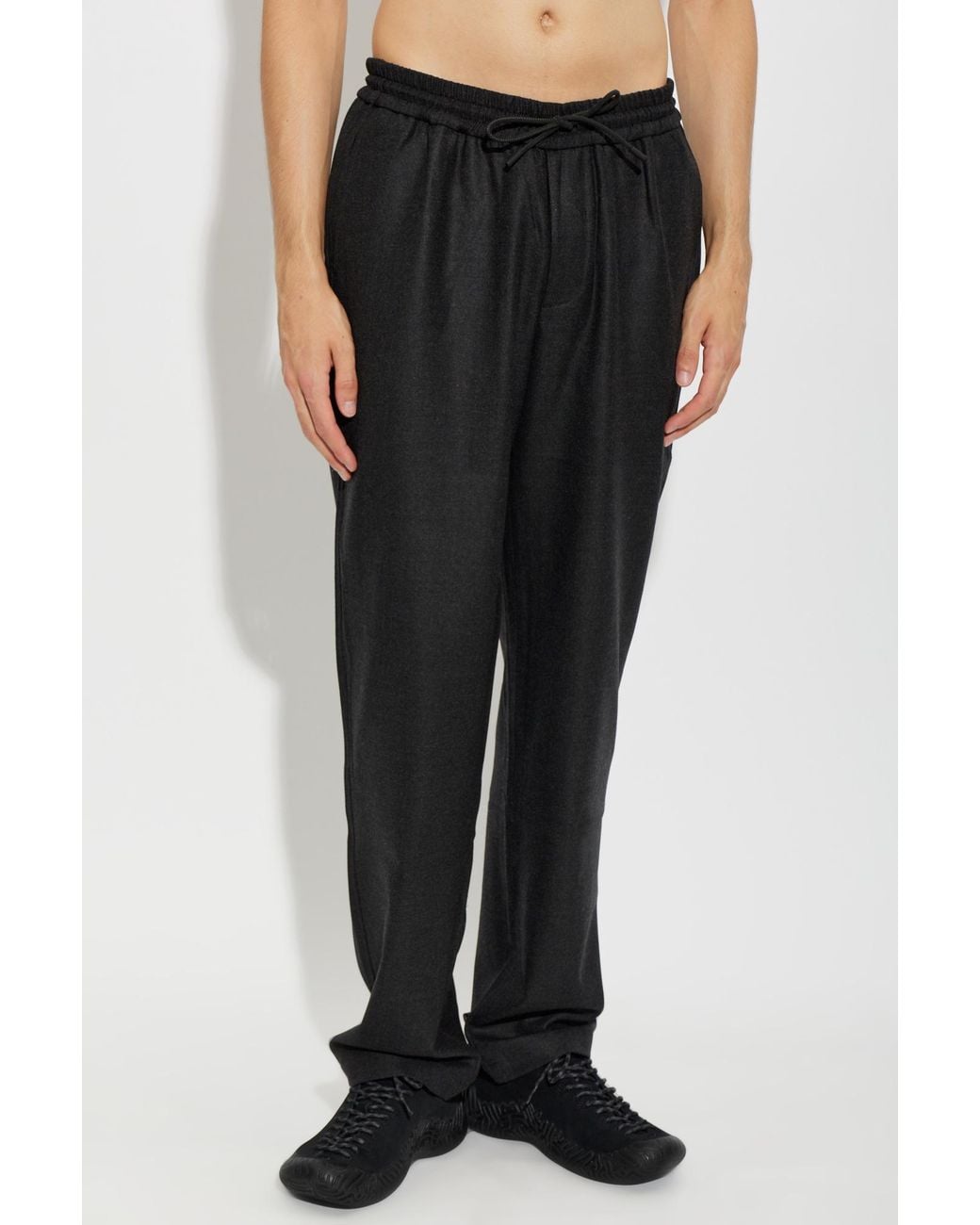 Sease Black Wool Trousers for men